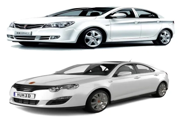 معرفی خودروهای ام جی 350 (بالایی) و ام جی 550 (پایینی)
